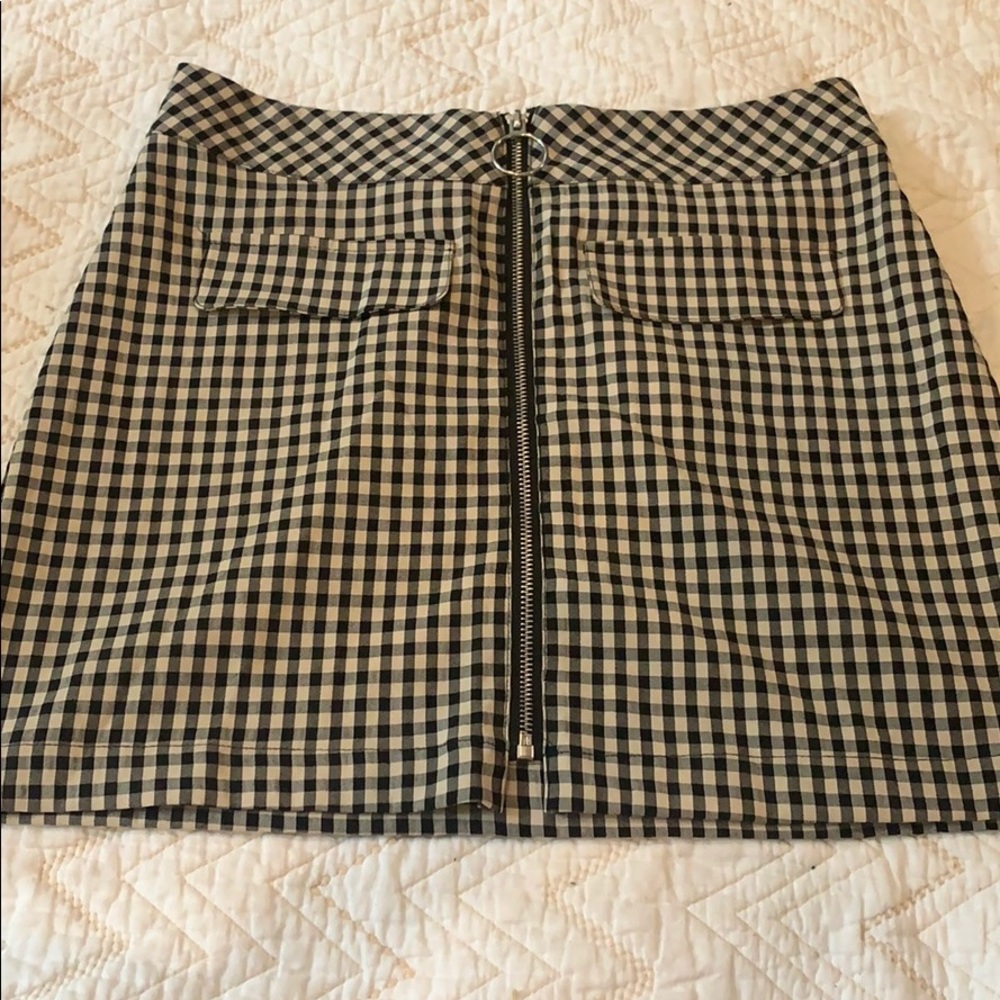 UO checkered mini skirt